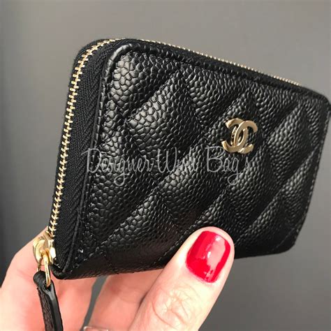 zipped coin purse chanel|chanel small wallet zip.